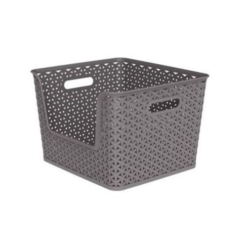 Y-weave Easy Access Storage Bin Gray - Brightroom™: Polypropylene, 15 Volume, 13" Cube Compatible, Nesting, Rectangle