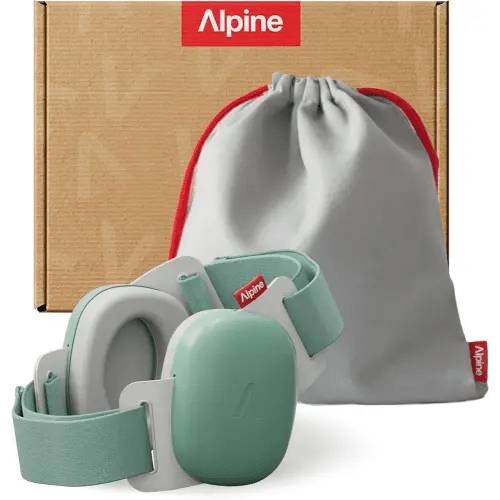Alpine Muffy Baby Comfort - Protects Hearing for Babies and Toddlers - CE & ANSI Certified - Unique Headband for Safe fit & Comfort - Multi-adjustable for Ages 3-48 Months, 24dB Sound Reduction, Green