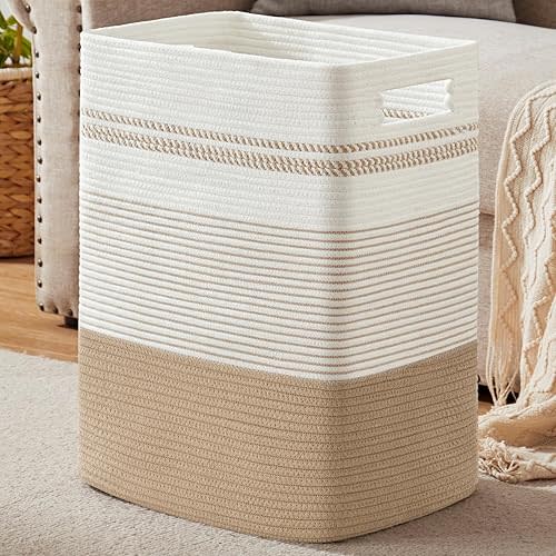 SIXDOVE 80L Large Cotton Rope Laundry Basket for Bedroom & Laundry Room, Tall Clothes Hamper with Sturdy Handles, Neutral Storage Bin Capable of Holding Blankets and Toys