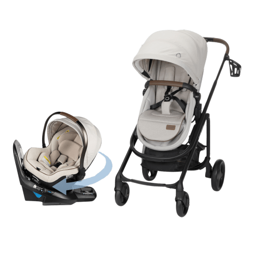 Tayla™ Max Peri™ 180° Rotating Infant Car Seat Travel System in Desert – Maxi-Cosi