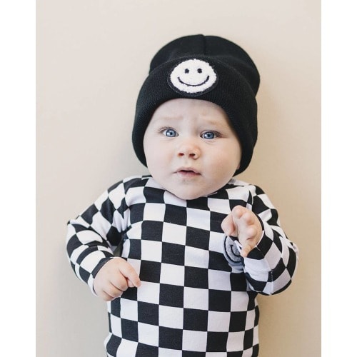 Smiley Baby Kids Beanie | Black