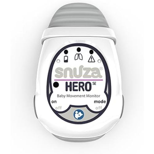 Snuza Hero Baby Monitor: Alerts When No Movement Detected, Gentle Vibration Pre-Alerts, Attaches to Diaper, No WiFi/Bluetooth, Medical Grade Material. Safer Sleep for Babies, Better Sleep for Parents.