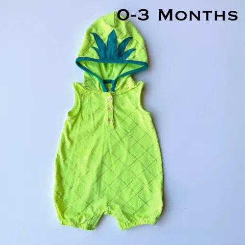 Cat Jack Pineapple Romper baby boy or baby girl 0-3 months but can fit bigger