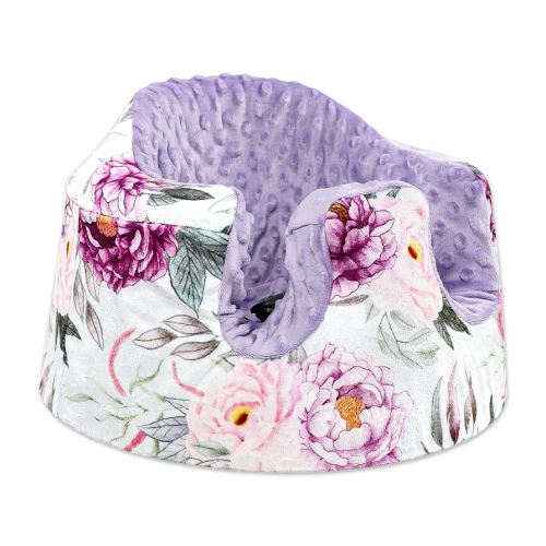 Baby Seat Cover Compatible with Bumbo Seat, Soft Comfortable Minky Seat Cover for Baby Girl Boy, Breathable Removable Cover for Baby Seat, Machine Washable, Purple Flower