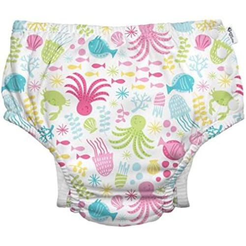 green sprouts Snap Reusable Absorbent Swimsuit Diaper, Light Pink Pinstripe, 24 Month
