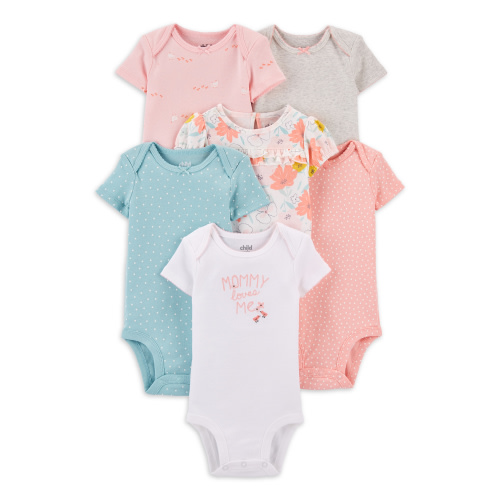 Carter's Child of Mine Baby Girl Bodysuits, 6-Pack, Sizes Preemie-24 Months