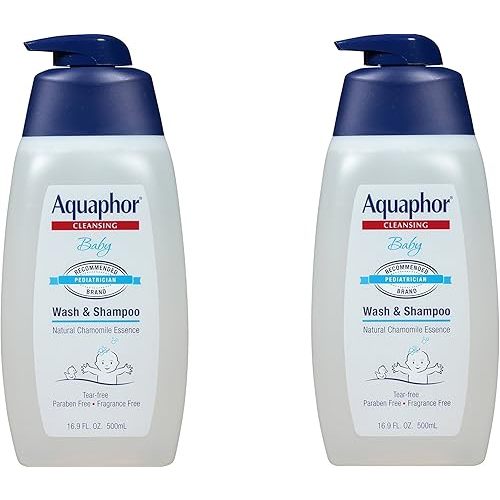 Aquaphor HqqQHj Baby Wash & Shampoo, 16.9 fl oz (2 Pack)