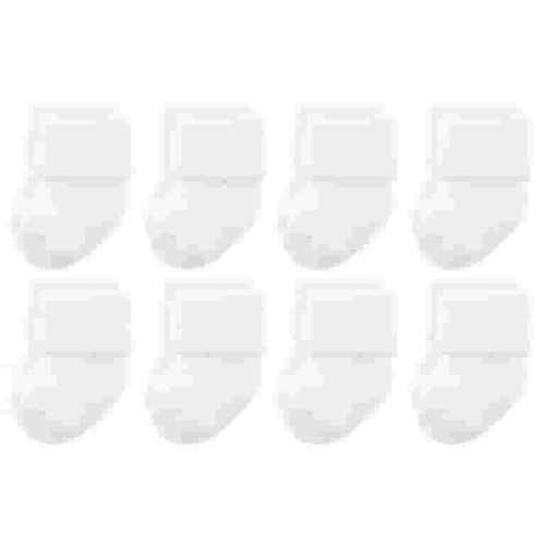 Luvable Friends Baby Unisex Cotton Terry Socks, Newborn Pack, White, 0-6 Months