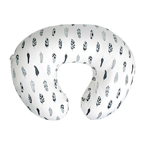 ALVABABY Nursing Pillow Cover Slipcover,100% Organic Cotton,Soft and Comfortable,Feathers Design,Maternity Breastfeeding Newborn Infant Feeding Cushion Cover, ZT01