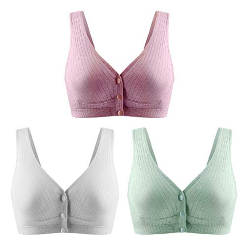 Nursing Sleep Bras for Breastfeeding Women Button Front Maternity Comfy Bralette