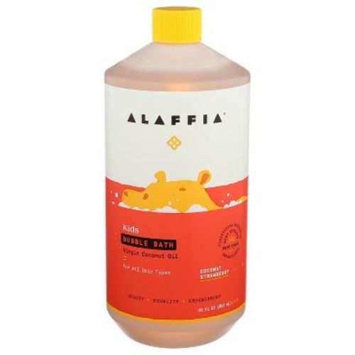 Alaffia Everyday Coconut Baby & Kids Bubble Bath, Coconut Strawberry - 32 Fl Oz