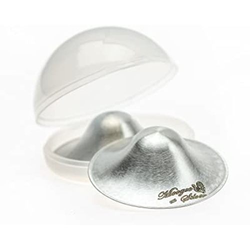 Moogco The Original Silver Nursing Cups - Nipple Shields for Nursing Newborn - Newborn Essentials Must Haves - Nipple Covers Breastfeeding - 925 Silver (X-Large Silver Nursing Cups w/Carrying Case)