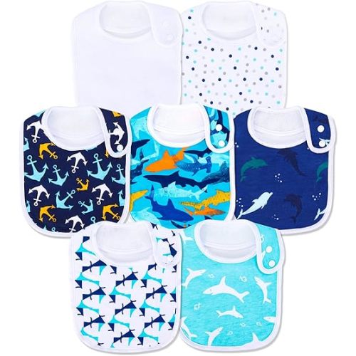 Baby Bibs Soft and Absorbent Organic Cotton Bandana Drool Bibs Set for Boys Girls Newborn 0-36 Months