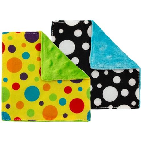 S&T INC. Crinkle Squares Baby Toys, 6 Inch x 6 Inch, Dots, 2 Pack