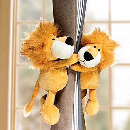 Cartoon Curtain Tiebacks Animal Curtain Holdbacks Cute Decoration Curtain String Creative Animal Plush Curtain Lace Wide Adaptation Window Decor 1Pcs (Lion)