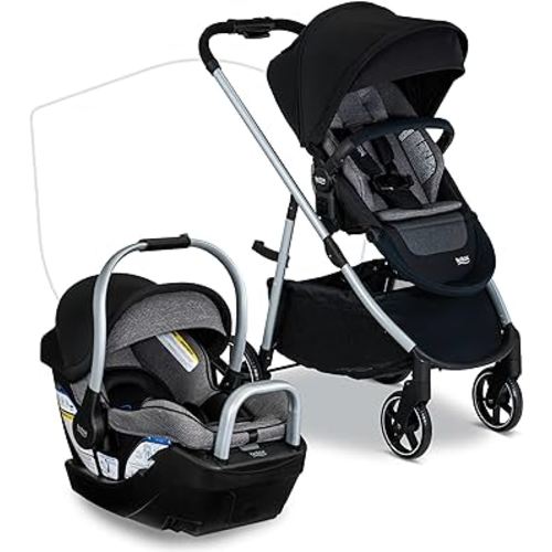 Britax Willow Grove SC Baby Travel System, Infant Car Seat and Stroller Combo with Alpine Base, ClickTight Technology, SafeWash, Pindot Onyx