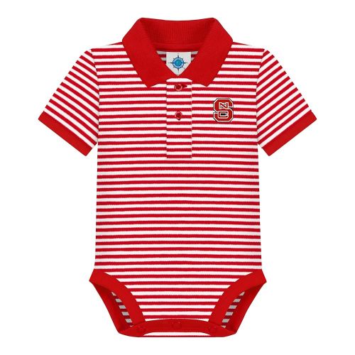 Creative Knitwear College Baby Striped Polo Bodysuit - Team Logo, Multiple Colors, for Boys & Girls (0-12 Months)
