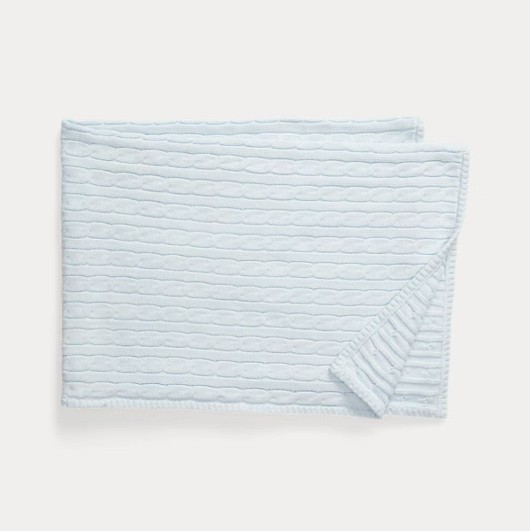Cable-Knit Cotton Baby Blanket