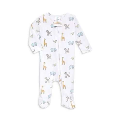 Unisex Animals Print Comfort Zip Front Footie - Baby