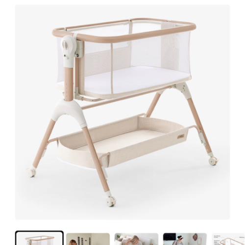 HARPPA Cuddly Signature | 3-in-1 Rocking Baby Bassinet & Bedside Sleeper with Anti-Reflux Mattress for Newborns | Attaches to Bed, Adjustable Height, Tool-Free Setup, Portable Wheels, CPSC Certified, Gentle Rocking Motion | Ideal for Infants, Safe Co-Slee