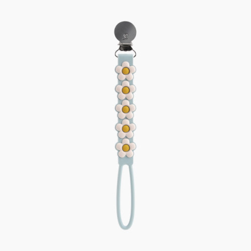 Loulou Lollipop Silicone Pacifier Clip - Daisy Blue