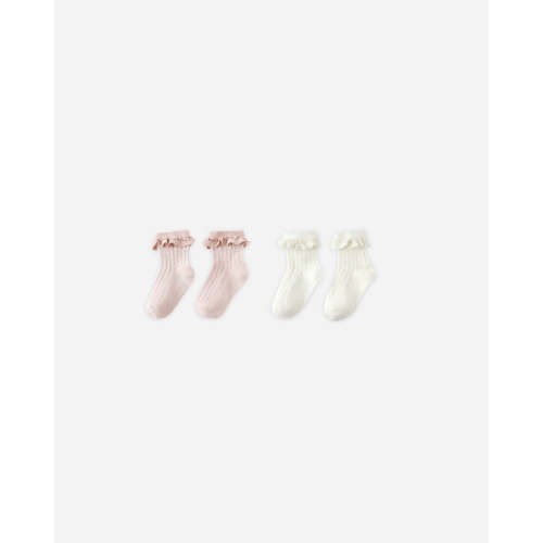 Lace Trim Socks, 2-pack || Blush, Ivory – Rylee + Cru