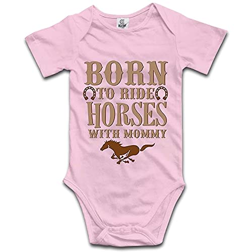 DOQOSESHY Born to Ride Horses with Mommy Baby Bodysuit Short/Long Sleeve Jumpsuit Rompers