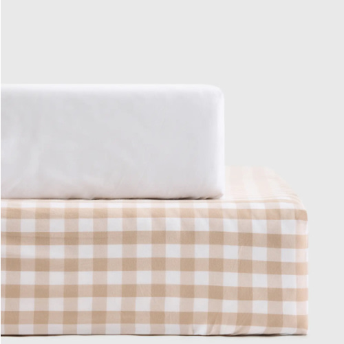 Organic Percale Gingham Crib Sheet 2-Pack