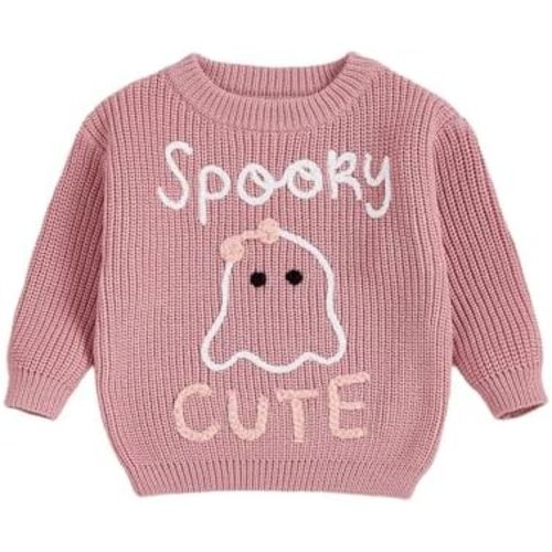 Toddler Baby Boy Girl Sweater Embroidery Knit Pumpkin Sweater Pullover Sweatshirt Halloween Outfits
