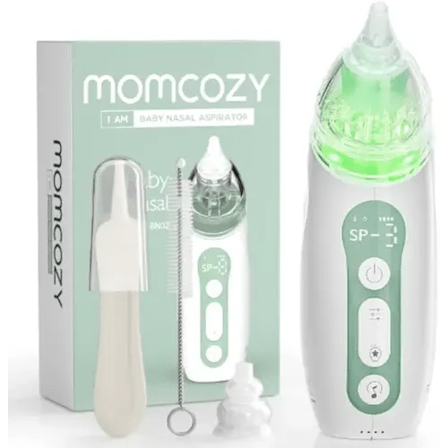 Momcozy Baby Nasal Aspirator, 3 Suction Levels Electric Nasal Aspirator for Baby, Newborn and Toddler, Portable Baby Nose Aspirator with Light Soothing and Music, Baby Snot Sucker