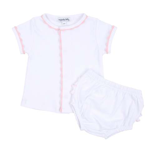 Baby Joy Ruffle Diaper Cover Set - Pink