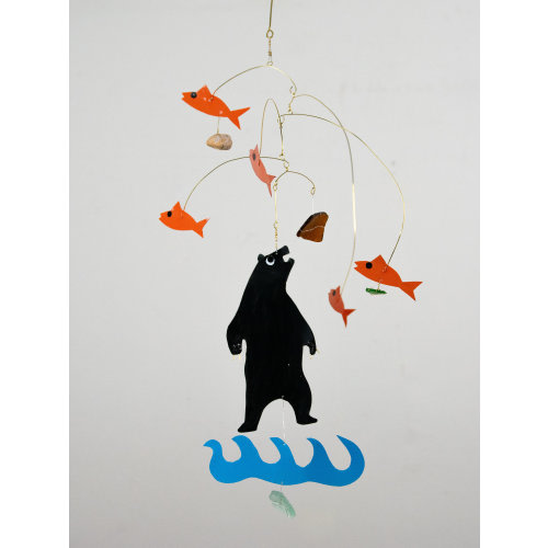 Bear Heaven, Kinetic Mobile, Art Mobile, Modern Mobile, Mid Century Modern, Nature, fish