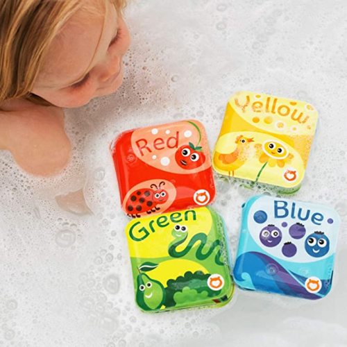 BabyBibi Floating Baby Bath Books for Baby. Kids Learning Bath Toys. Waterproof Bathtime Toys for Toddlers. Kids Educational Infant Bath Toys. (Set of 4: Color Recognition Bath Books) - Set of 4 - Color Recognition