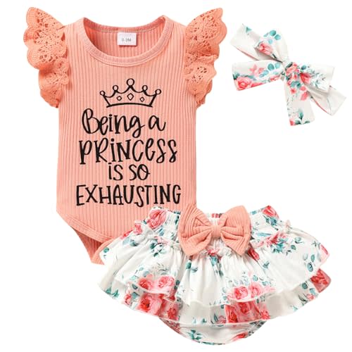 ZOELNIC Newborn Baby Girl Clothes Infant Ruffles Romper Shorts Set Floral Summer Outfits Cute Baby Clothes Girl