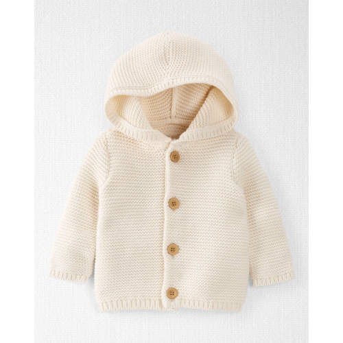 Little Planet - Organic Cotton Signature Stitch Cardigan - Sweet Cream, 3M