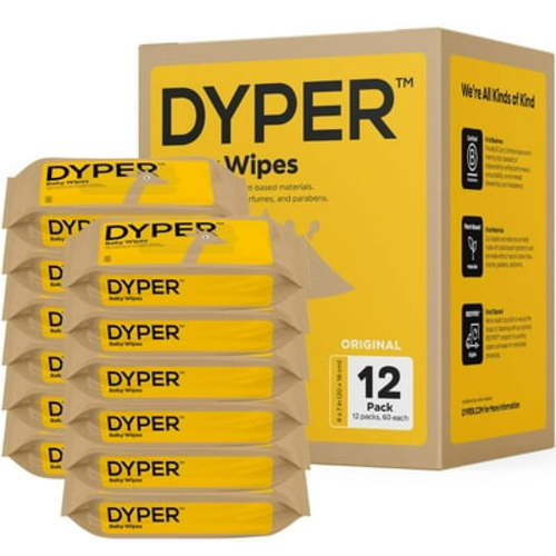 Baby Wipes | 99% Water Wipes | 100% Plant-Based | Hypoallergenic for Sensitive Skin | Fragrance Free | Plastic-Free | 12 Pack, 720 Wipes