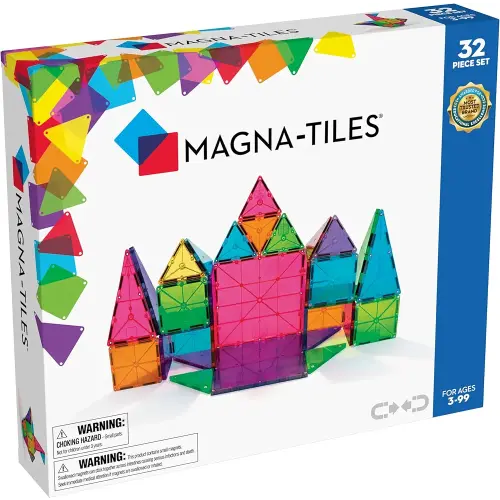 MAGNA-TILES Classic 32-Piece Magnetic Construction Set, The ORIGINAL Magnetic Building Brand