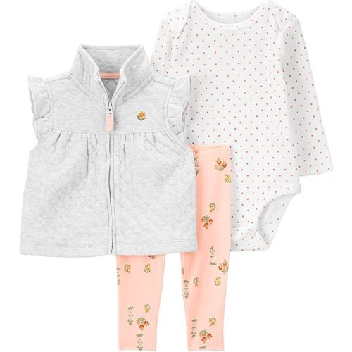 Carter's Baby Girls' 3 Piece Vest Little Jacket Set