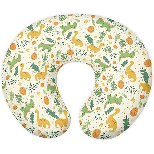 GOSTONG Nursing Pillow Cover T-Rex Dinosaur Pattern Soft Breathable Feeding Pillow Slipcover for Breastfeeding Moms, Fits Standard Infant Nursing Pillow for Boys Girls