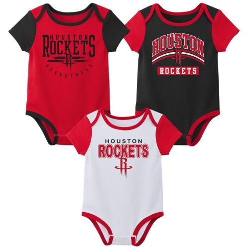 Nba Houston Rockets Boys' 3pk Bodysuit Set - 0-3m