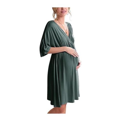 Ekouaer 3 in 1 Labor/Delivery/Hospital Gown Maternity Dress Nursing Nightgown Sleepwear for Breastfeeding