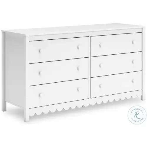 Hallityn White 6 Drawer Dresser