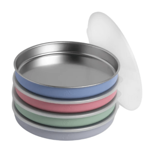 7.8" Stainless Steel Non-Divided Plates with Normal Sleeve (Sage/Blush/Lilac/MistyBlue)