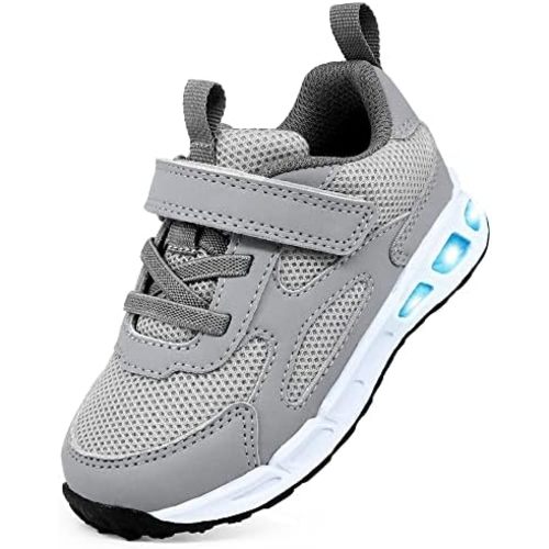 YESKIS Toddler Boys Girls Light Up Shoes LED Flashing Lightweight Mesh Breathable Adorable Running Sneakers for Toddler and Little Kid