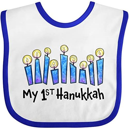 inktastic My First Hanukkah with Lit Candles Baby Bib