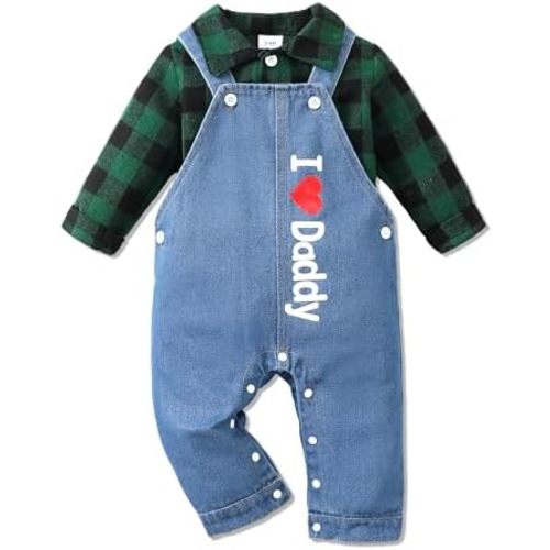 NZRVAWS Newborn Baby Boy Clothes Outfits Infant Stripe Animal Romper Cute Denim Jeans Jumpsuit Overalls 0-18 Months