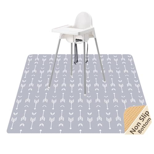 Baby Splat Mat for Under High Chair/Arts/Crafts, 51 x 51 Inch Washable Splash Mat, Waterproof and Wipeable Spill Mat, Anti-Slip Floor Protector, Portable Play Mat and Table Cloth