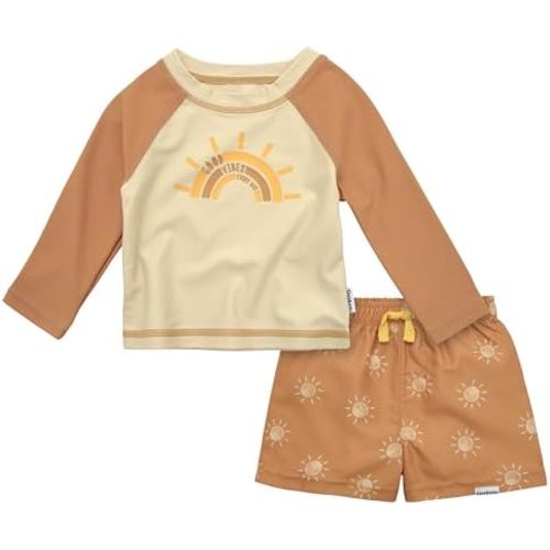 Gerber Baby Boys' Toddler Long Sleeved Rashguard Swim Bathing Suit Set
