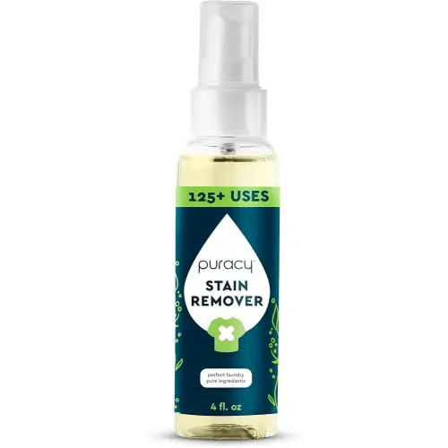 Puracy Stain Remover Spray, Natural Travel and Laundry Stain Cleaner for Clothes, Baby & Kids Stains, Oil & Fabric Spot Cleaner (Unscented, 4 oz)
