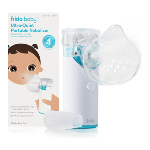 Frida Baby Nebulizer for Babies, Portable Nebulizer for Kids, Babies, Infants & Adults, Ultra-Quiet Handheld Nebulizer with Mask + Diffuser, Congestion + Flu Relief